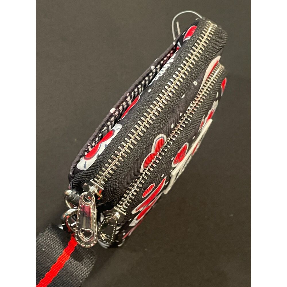 ~ NEW Brighton Hearts a Flutter Crossbody Bag Utility Black Red Love Silver Hrdw - Picture 8 of 13